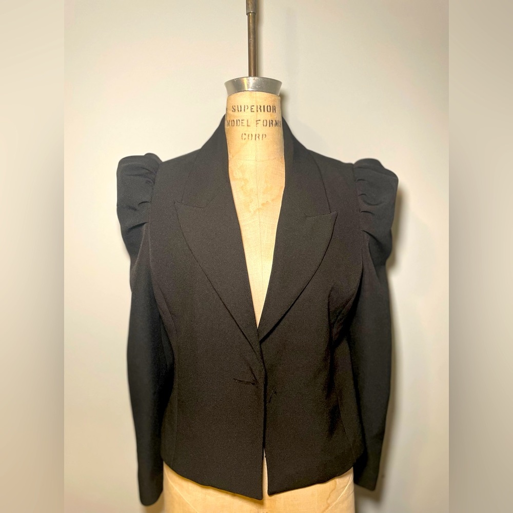 Black Forever21 Blazer Sculptured Shoulder